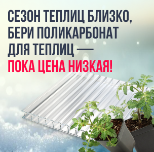 Сезон теплиц близко, бери поликарбонат для теплиц - пока цена низкая!